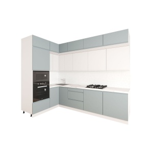 Кухня кутова VIP-master Інтерно Люкс / Interno Luxe 160х280 см, сірий мат / білий мат