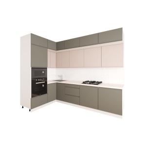 Кухня кутова VIP-master Інтерно Люкс / Interno Luxe 160х280 см, темно-сірий мат / беж мат