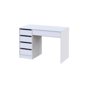 Стіл письмовий Kredens furniture Ерго / Ergo 110x55 см лівий з 5-ма шухлядами Білий