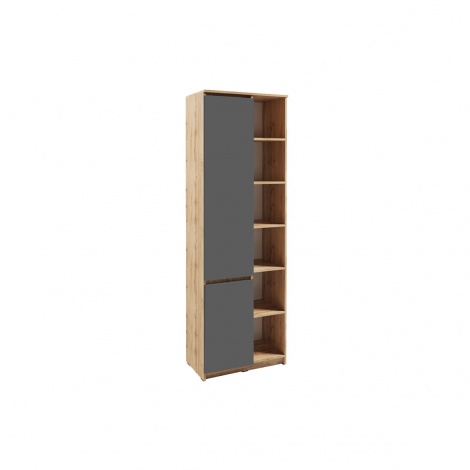 Шафа-пенал Kredens furniture Естетик D-0001 з полицями 70 см, дуб аппалачі / антрацит
