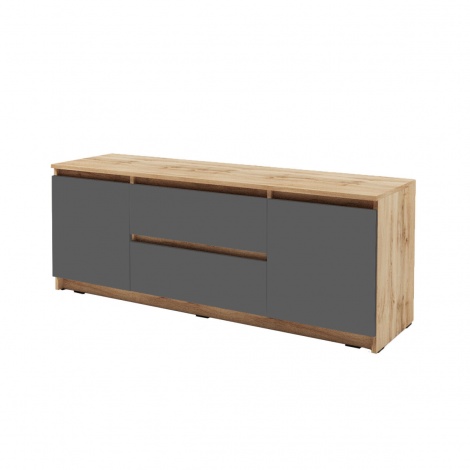 Тумба під ТВ Kredens furniture Естетик D-0003 з 2 шухлядами та 2 дверками 140 см, дуб аппалачі / антрацит